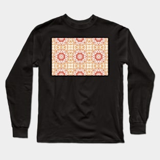 Bohemian Coral Watercolor Tile Pattern Long Sleeve T-Shirt